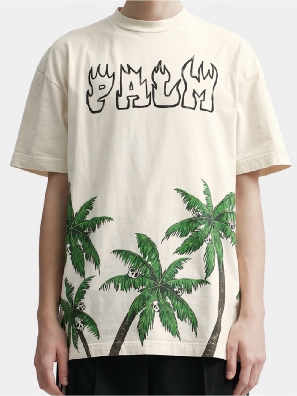 Palm Angels Palms And Skull Vintage Tee 'White'